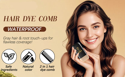 Instant Hair Dye Stick with Built-in Comb, Gray Hair Dye, 2-in-1 Touch-Up Comb