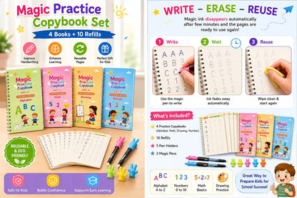 Magic Practice Copybook (4 Book + 10 Refill)