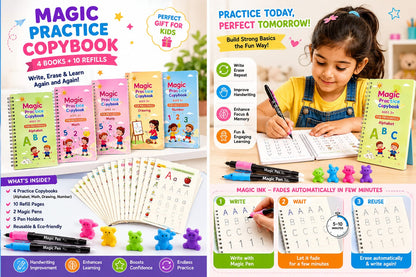 Magic Practice Copybook (4 Book + 10 Refill)