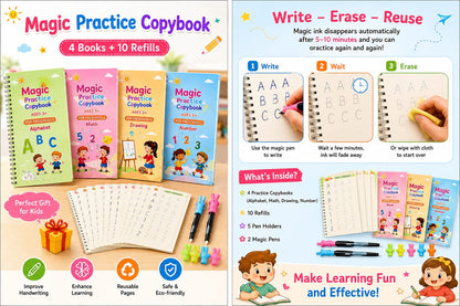 Magic Practice Copybook (4 Book + 10 Refill)