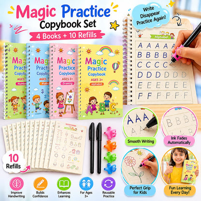 Magic Practice Copybook (4 Book + 10 Refill)